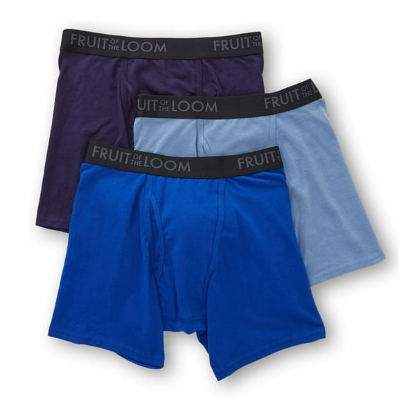 Fruit of the Loom Men's Breathable Cotton Micro-Mesh Boxer Briefs, 3-Pack
