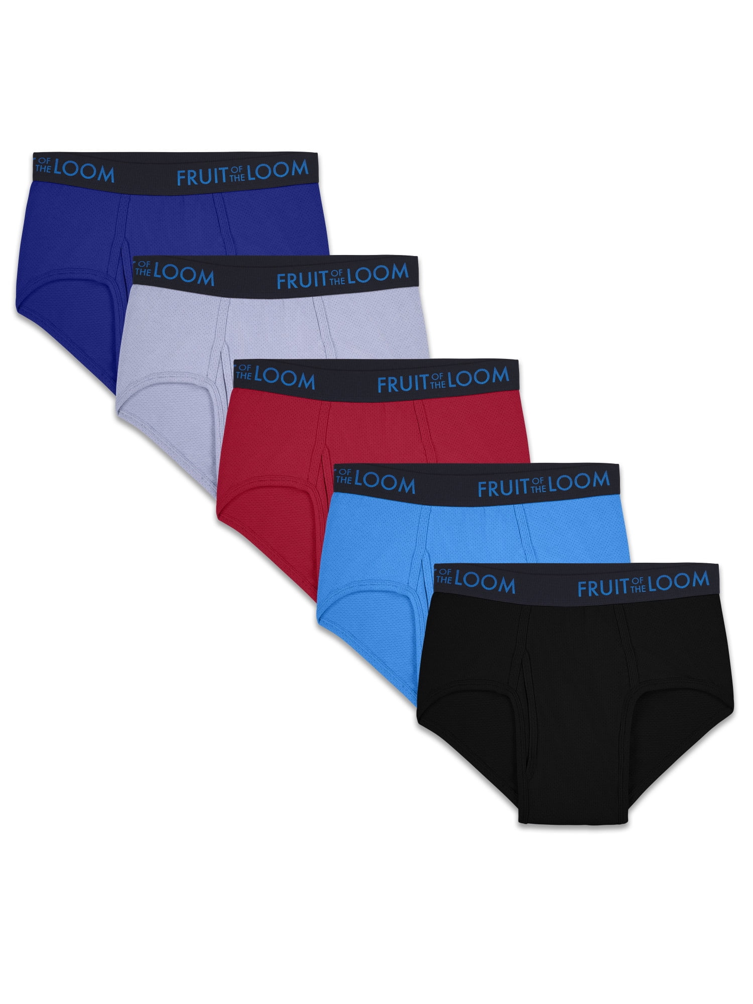 Fruit of the Loom Men's Breathable Cotton Micro-Mesh Briefs, 5 Pack