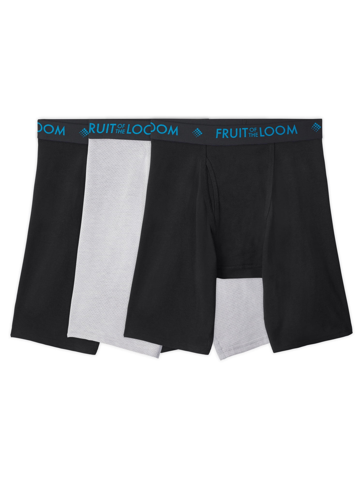 Fruit of the Loom Men's Breathable Cotton MicroMesh Long Leg Boxer