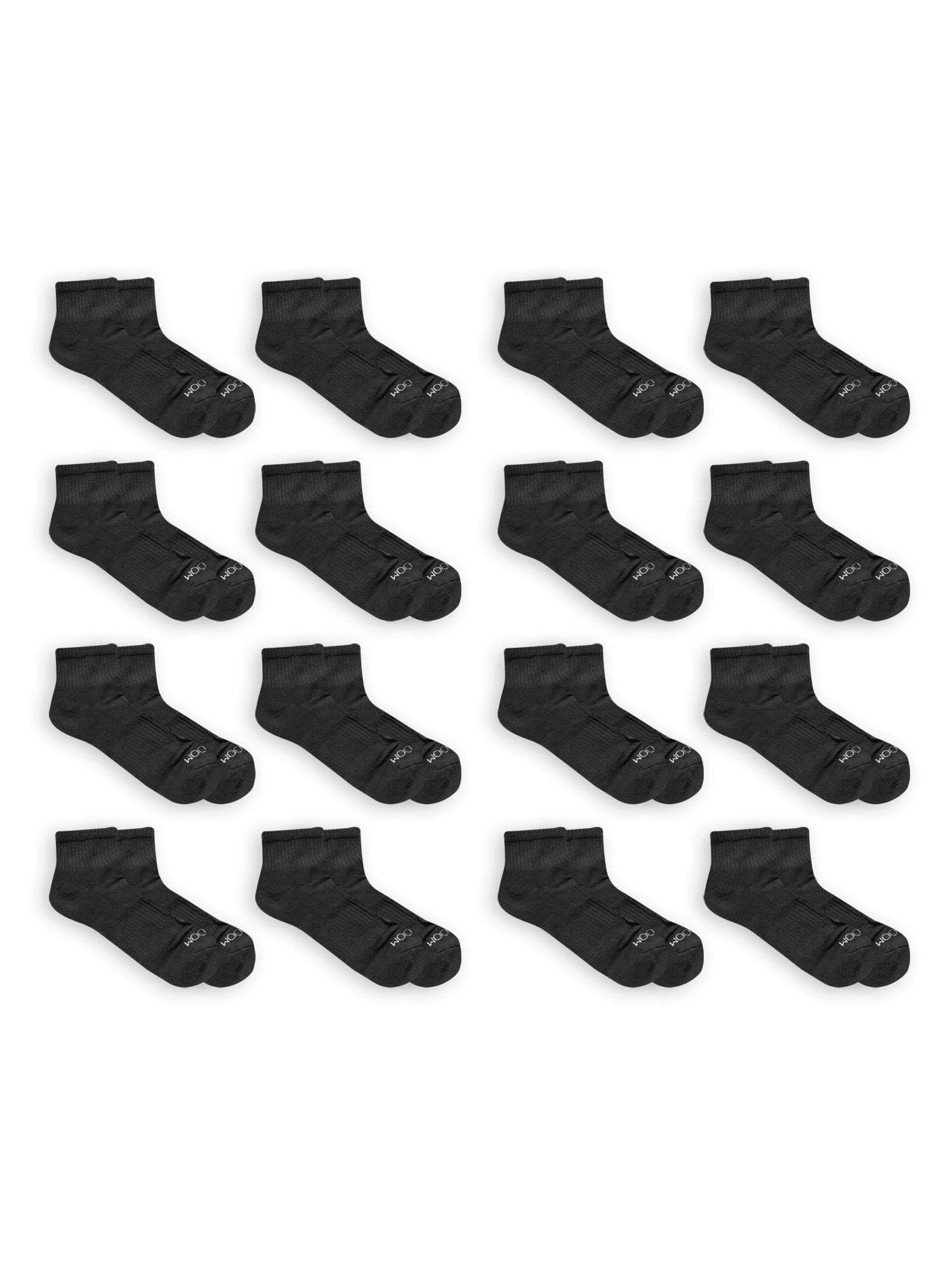 Fruit of the Loom Men's Breathable Cushioned Ankle Socks 16 Pack