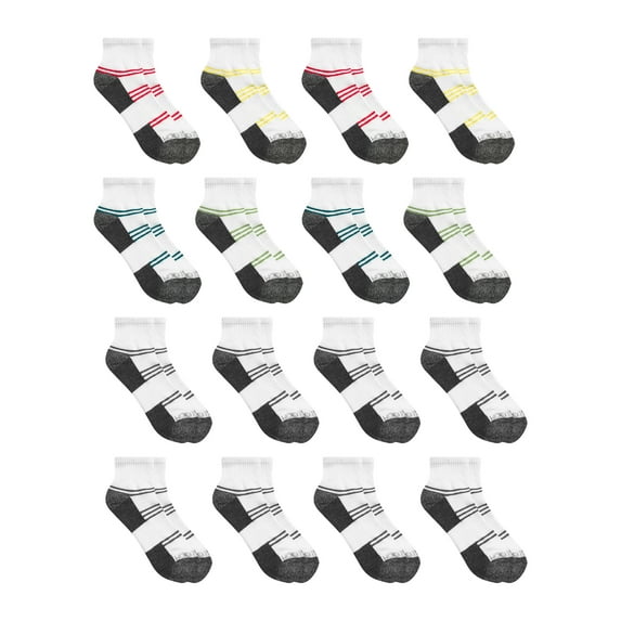 Fruit of the Loom Men's Breathable Cushioned Ankle Socks 16 Pack