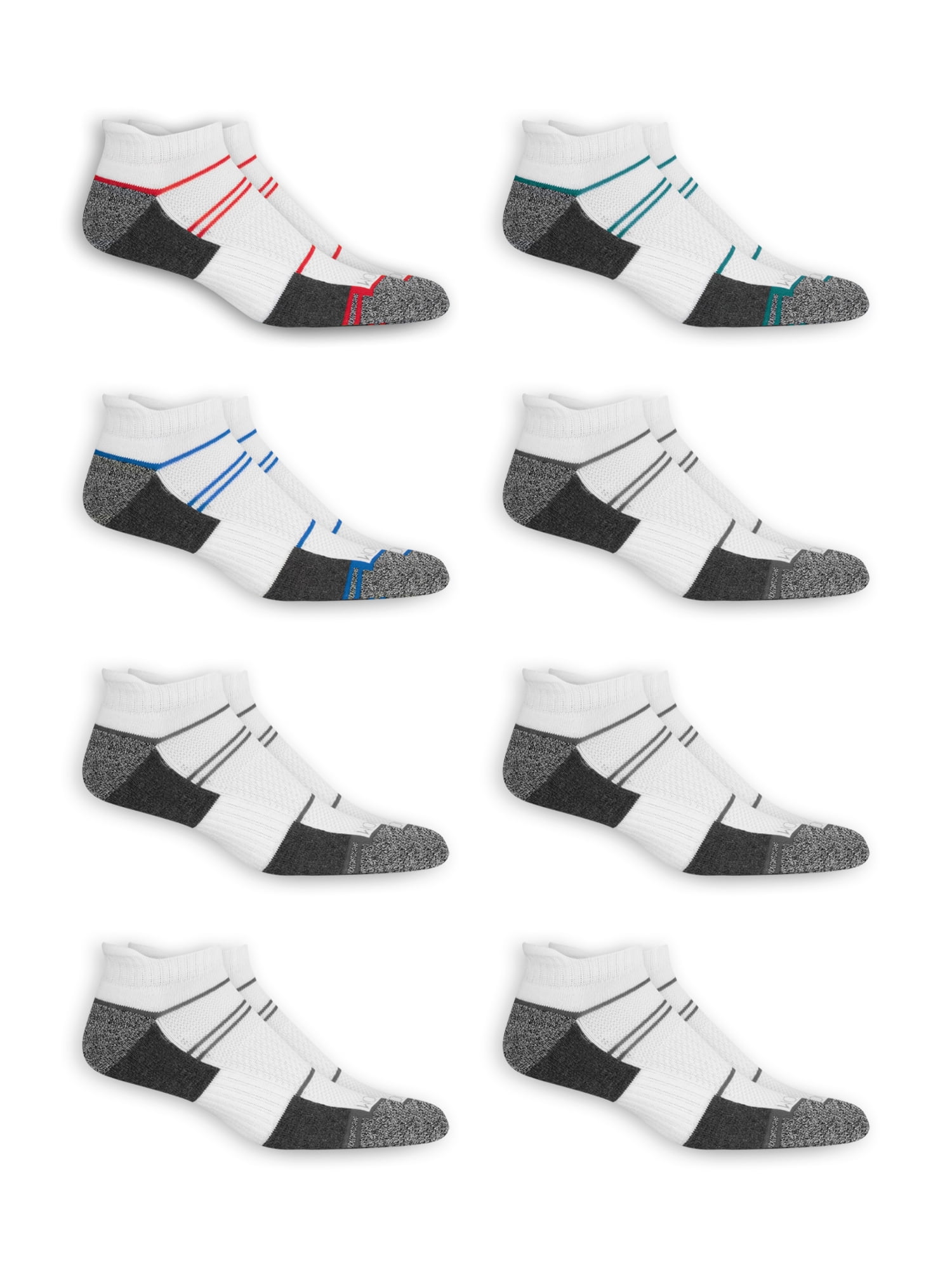 Fruit of the Loom Men's Breathable Low Cut Tab Socks, 8 Pack, Moisture ...