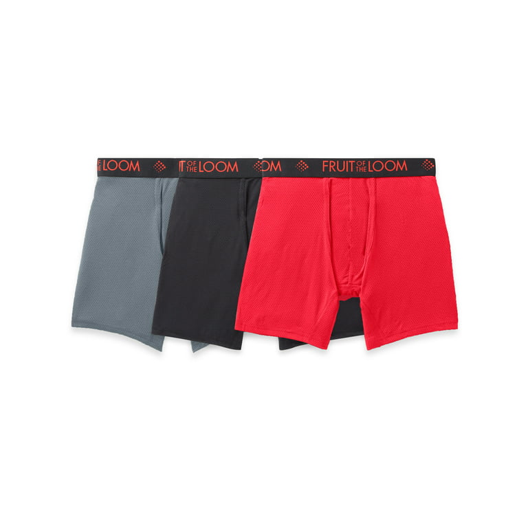 Fruit of the Loom Men's Breathable Micro-Mesh Boxer Briefs, 3 Pack 