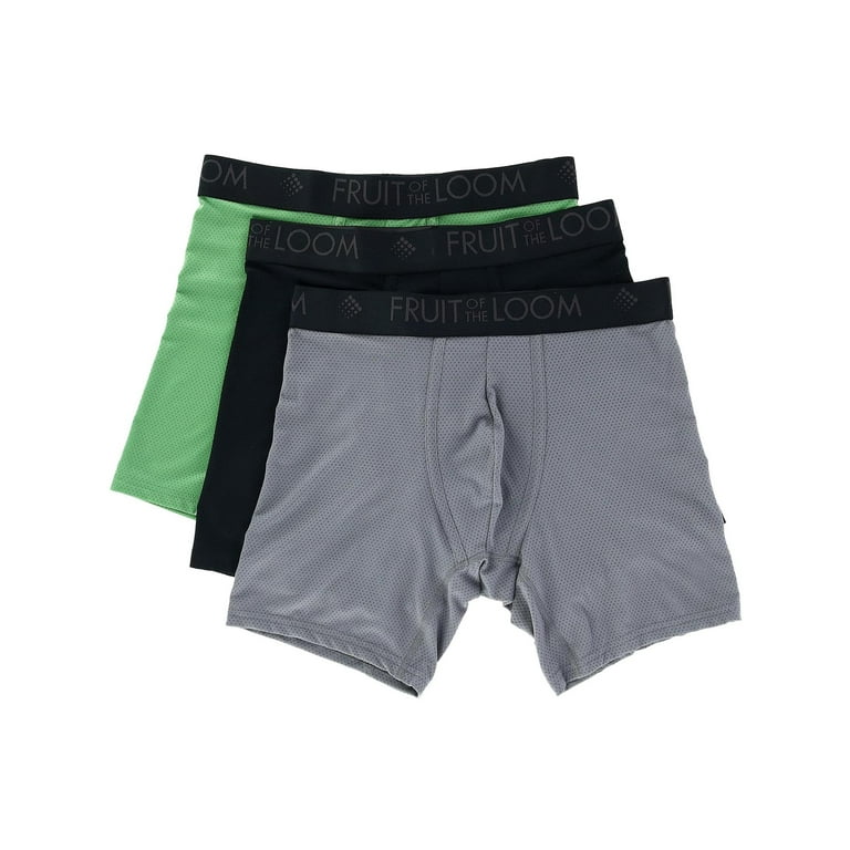 Fruit of the Loom Breathable Micro-Mesh Boxer Brief Underwear (3 Pack)  (Men)