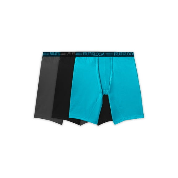 Fruit of the Loom Men's Breathable Micro-Mesh Long Leg Boxer Briefs, 3-Pack