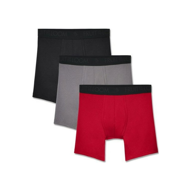 Fruit of the Loom Men's Premium Breathable Micro-Mesh Boxer Briefs,  Assorted 3 Pack