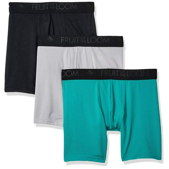 Fruit of the Loom Men's 3pk Breathable Lightweight Micro-mesh Boxer Brief, Assorted, X-Large