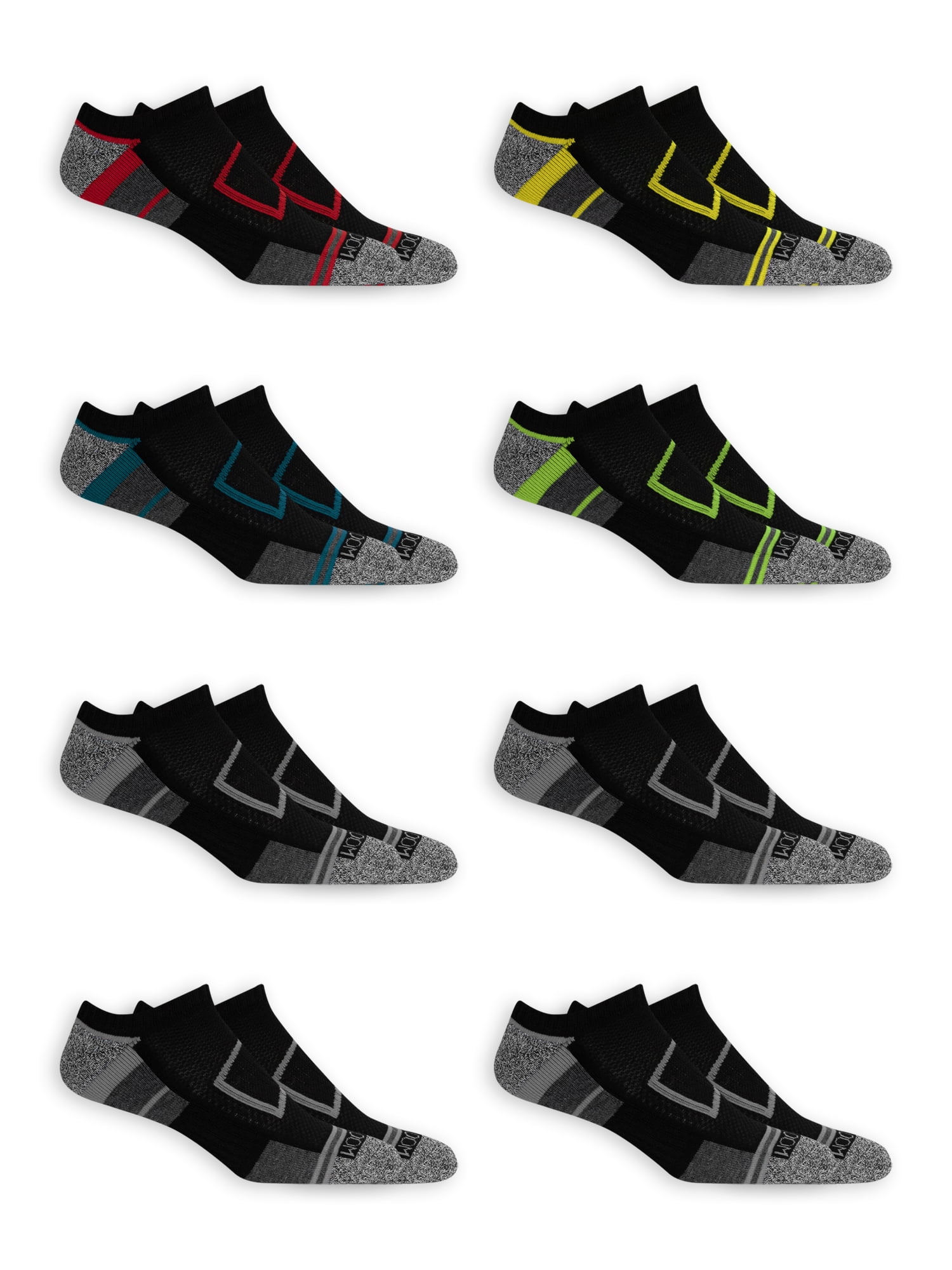 Fruit of the Loom Men's Breathable No Show Socks 8 Pack - Walmart.com