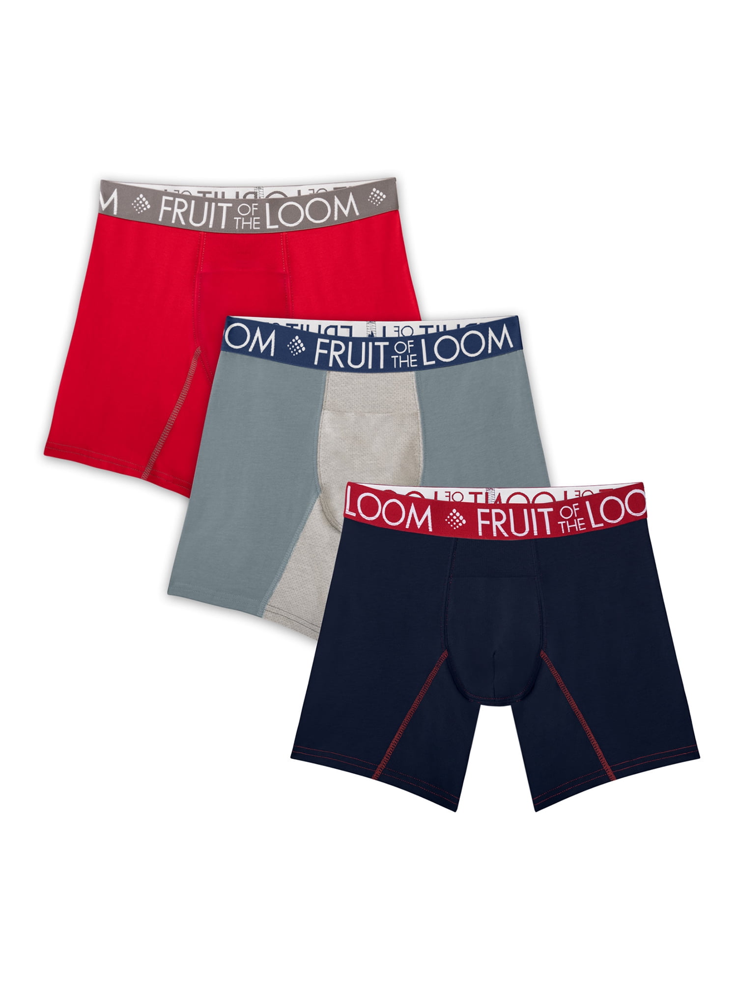 Fruit of the Loom Men's Breathable Performance Boxer Briefs, 3 Pack