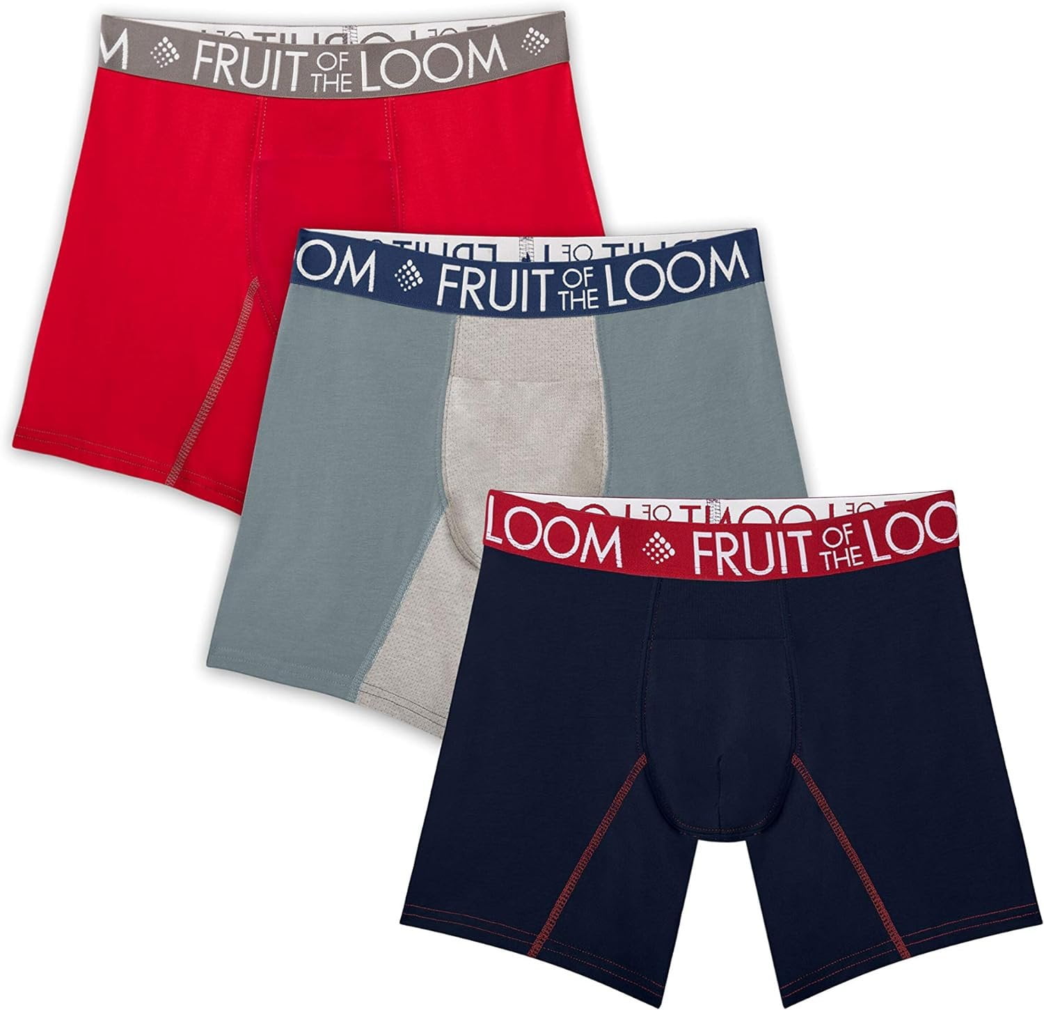 Fruit of the Loom Men's Breathable Performance Boxer Briefs, 3 Pack 