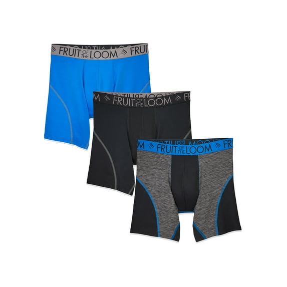 Fruit of the Loom Men's Breathable Performance Boxer Briefs, 3-Pack