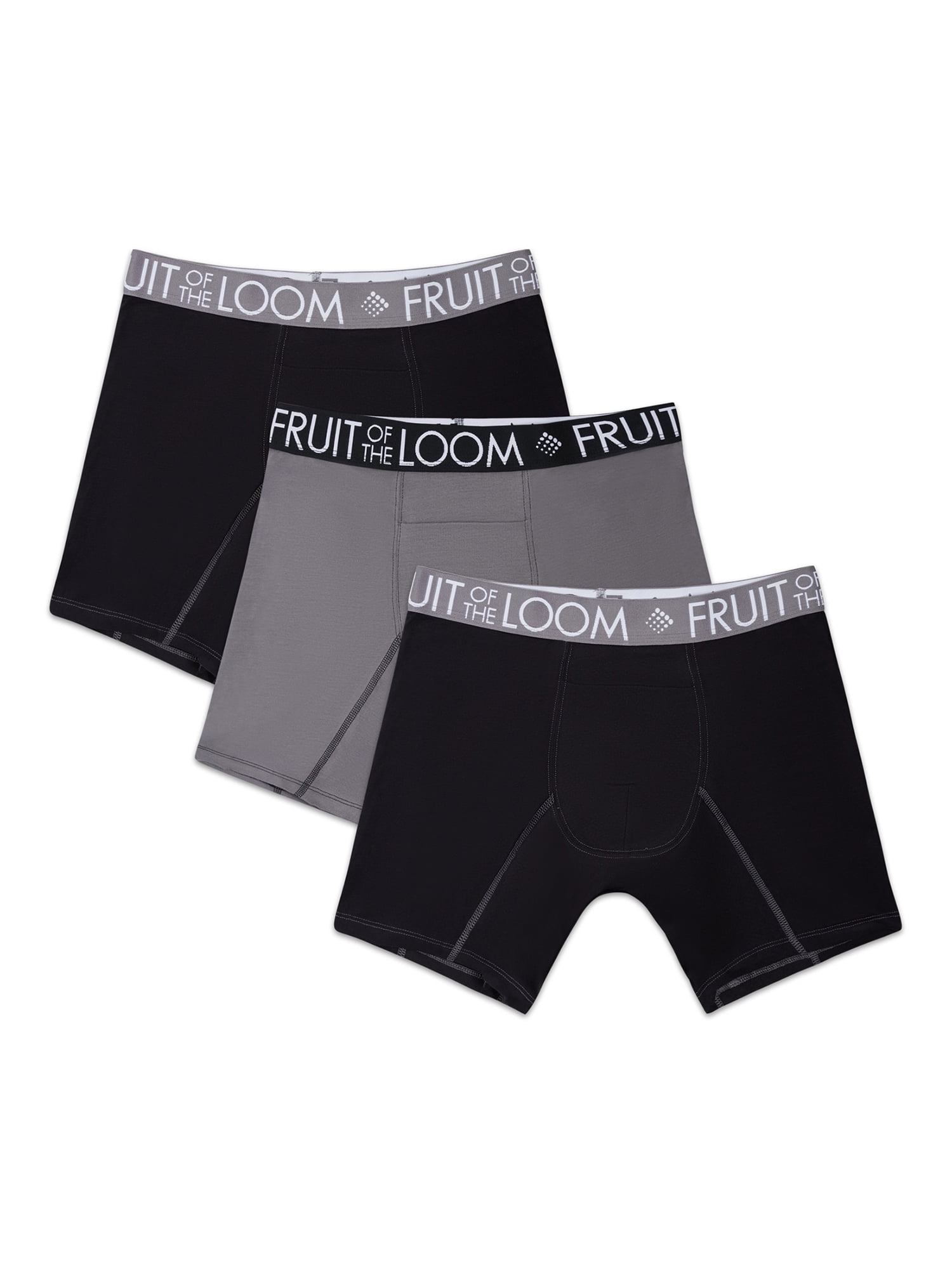 Fruit of the Loom Signature Breathable Boxer Brief's 4 Pack Black/Gray in  2023