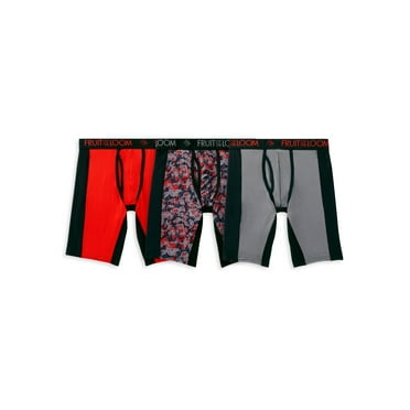 Fruit of the Loom Men's Breathable Ultra Flex Long Leg Boxer Briefs, 3-Pack