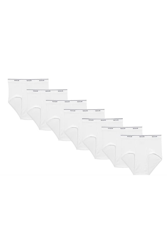 Men's Basic White 100% Cotton Briefs Underwear 7 Pack , Size M