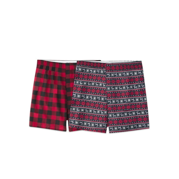Fruit of the Loom Men's Christmas Holiday Woven Boxers, 2-Pack
