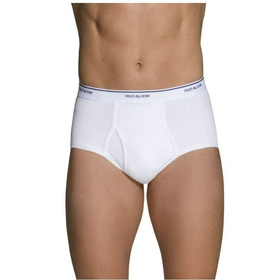 Fruit of the Loom Men's Classic White Briefs 100% Cotton Underwear 3 Pack