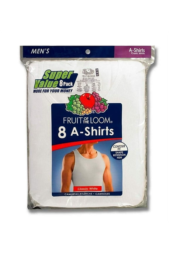 Men's Classic White Tag Free A-Shirts 9 Pack, 2XL