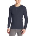 thumbnail image 1 of Fruit of the Loom Men's Classics Midweight Waffle Thermal Henley Top X-Large, Navy, 1 of 2
