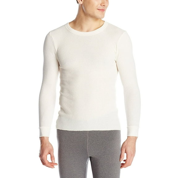 Fruit of the Loom Men's Classics Midweight Waffle Thermal Top Large, Natural