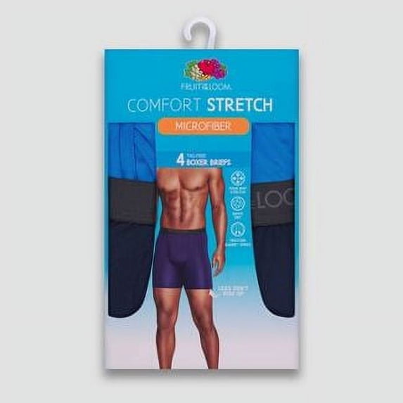 Fruit of the Loom Men's Comfort Stretch Microfiber Boxer Briefs 4pk - Colors May Vary M