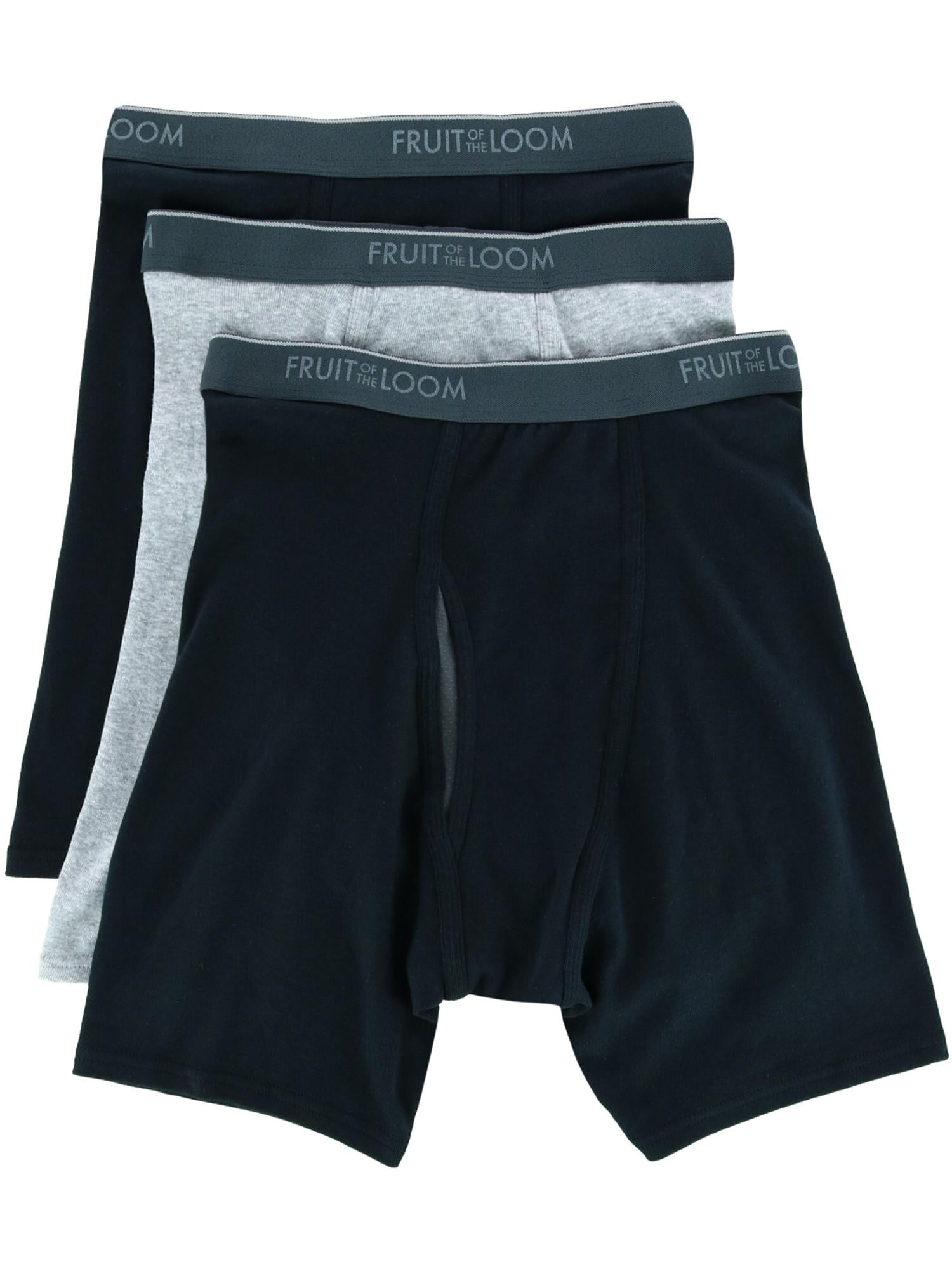 Fruit of the Loom Men's CoolZone Fly Black and Gray Boxer Briefs, 3