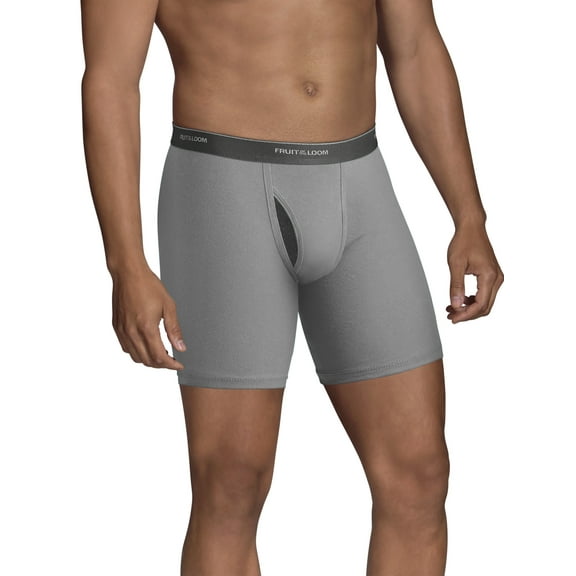Fruit of the Loom Men's CoolZone Fly Black and Gray Boxer Briefs, 5 Pack