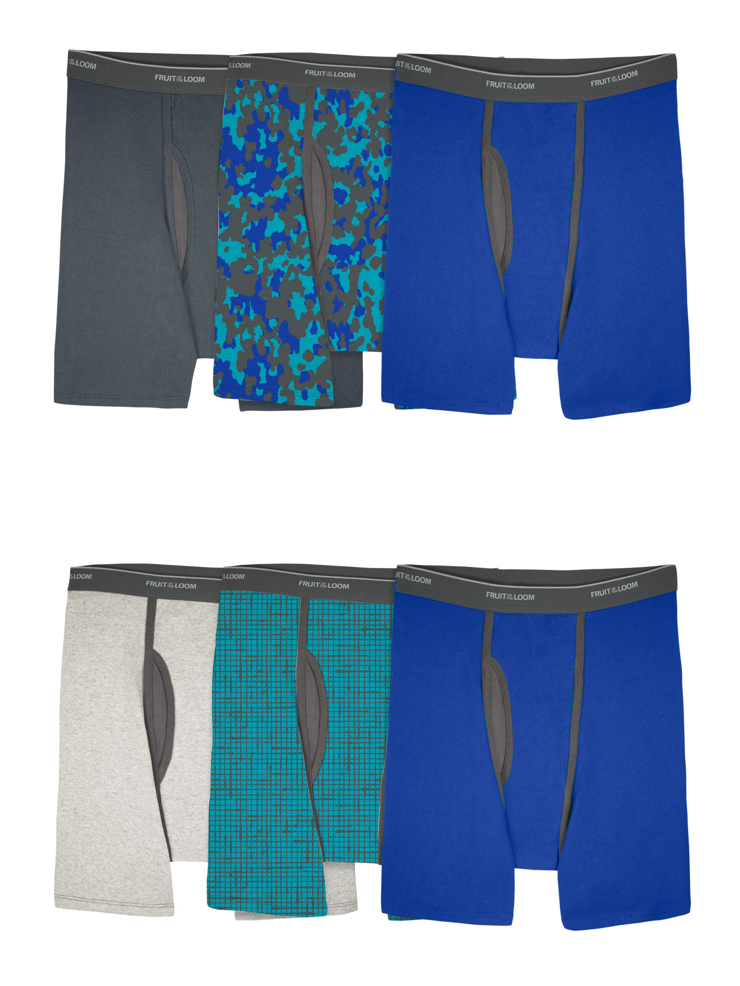 Fruit of the Loom Men's CoolZone Fly Boxer Briefs, 6 Pack, Sizes S3XL