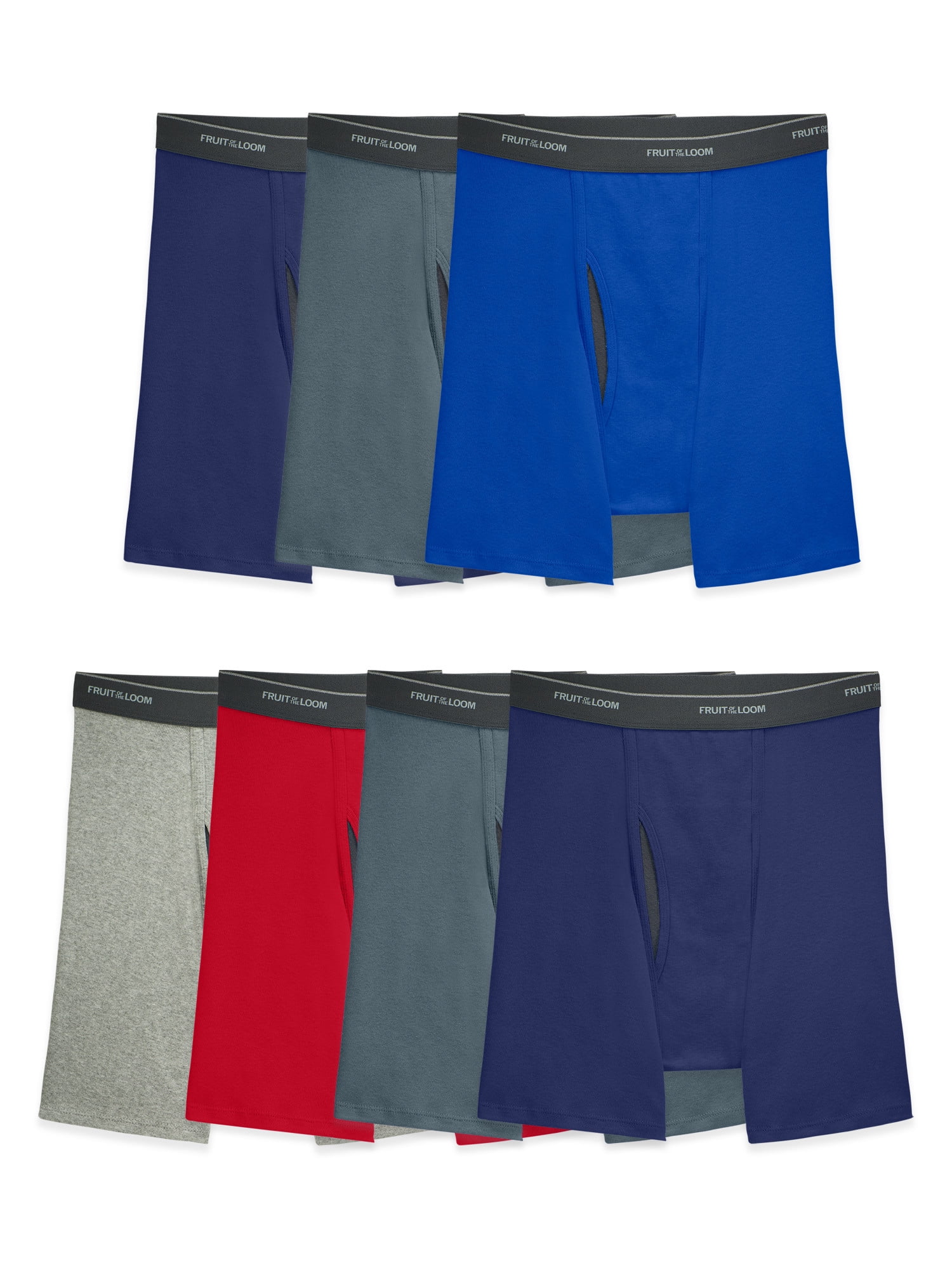 New 4 Fruit of the Loom Tag Free Long Leg Size 3XL Boxer Briefs