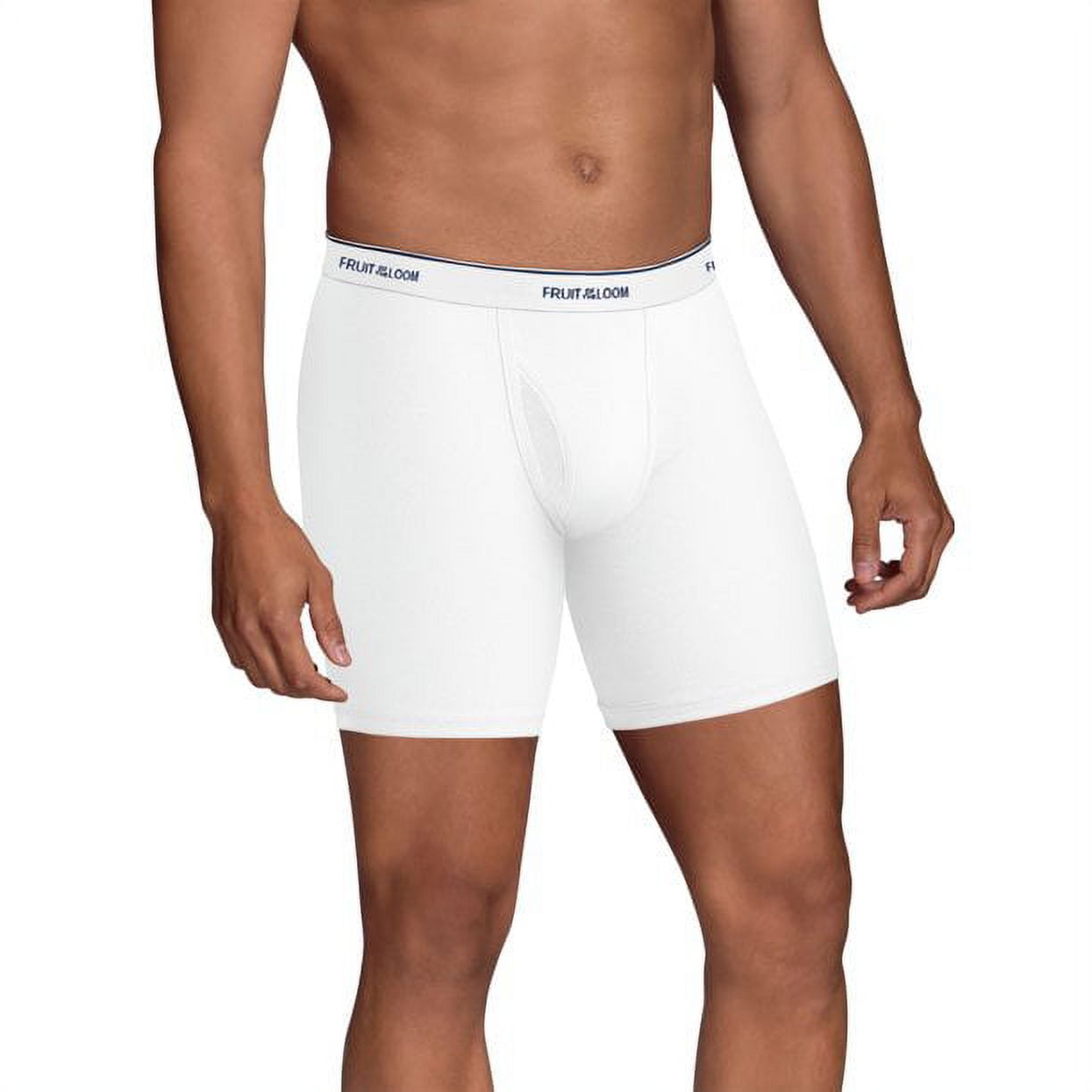 Fruit of the Loom Men's CoolZone Fly White Boxer Briefs, 5 Pack XLarge