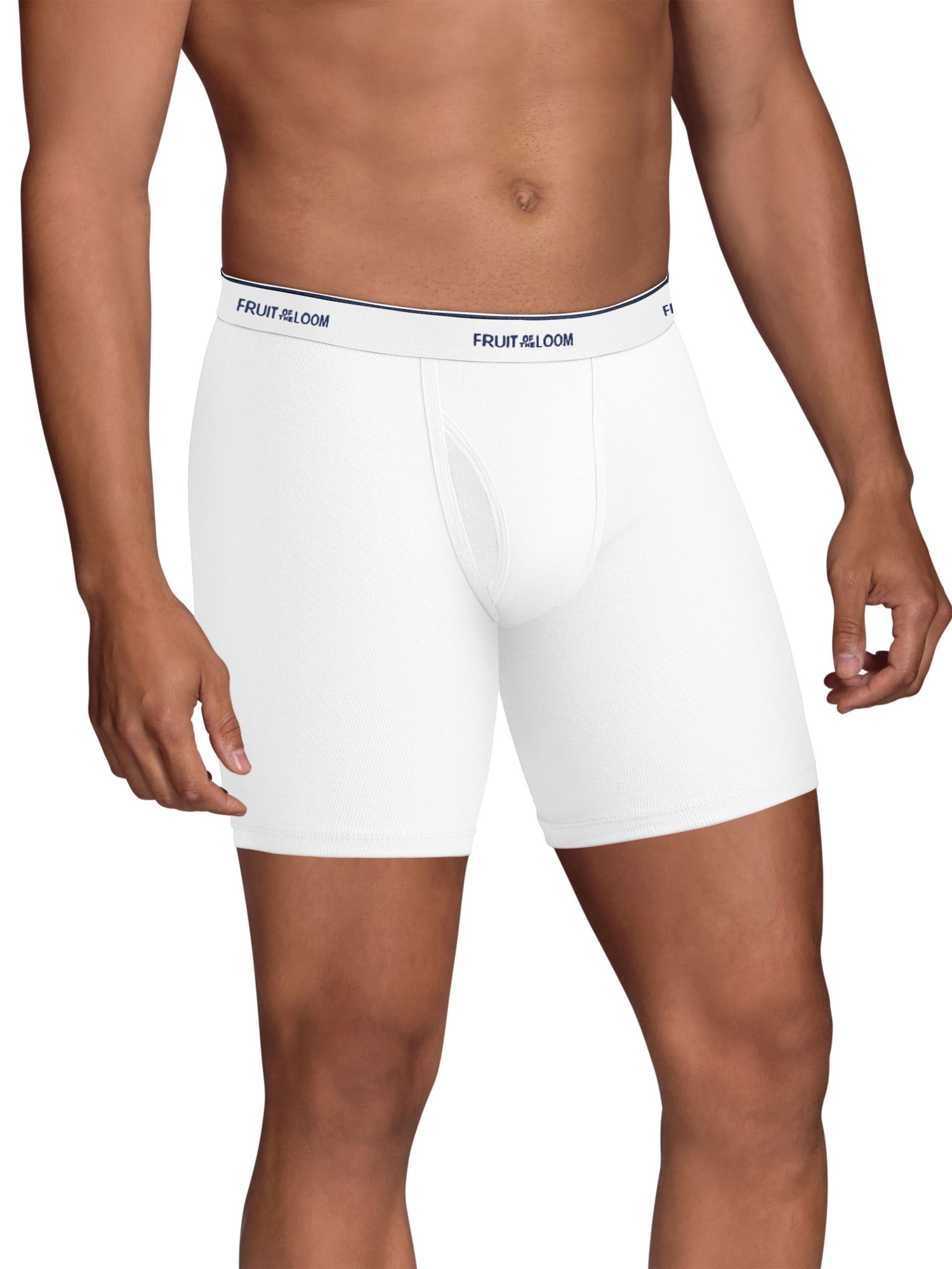 Fruit of the Loom Men's CoolZone Fly White Boxer Briefs, 5 Pack 