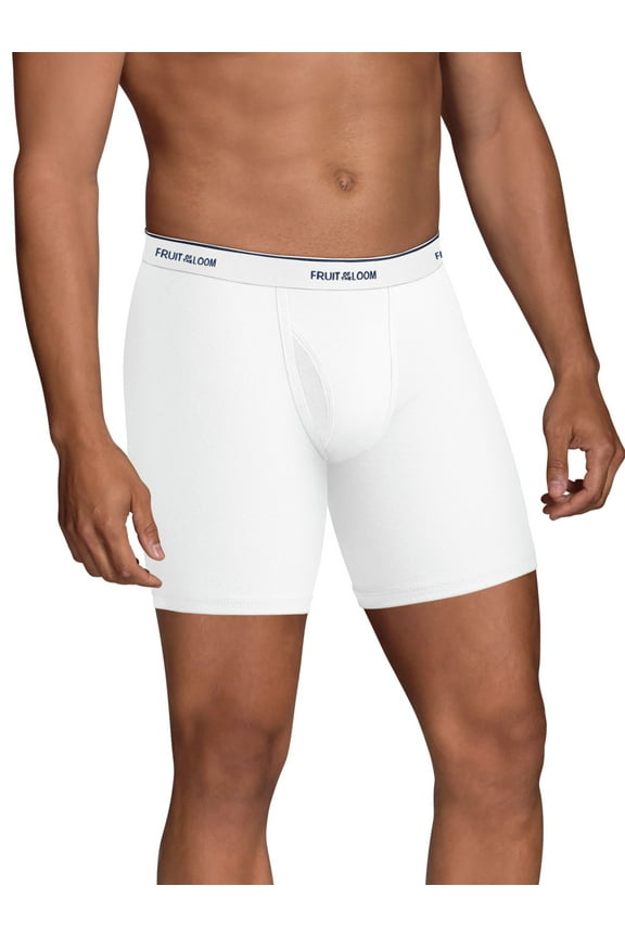 Men's CoolZone Fly White Boxer Briefs, 5 Pack