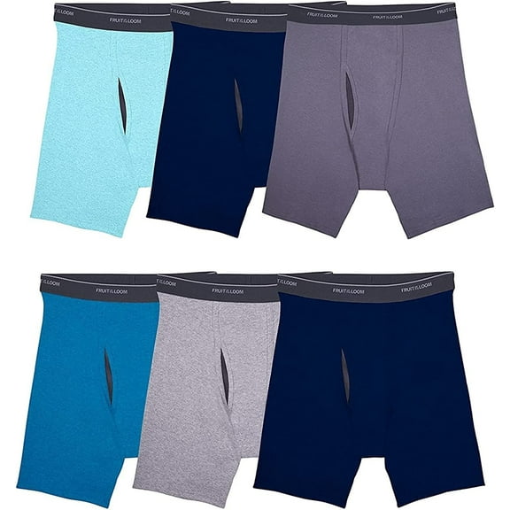 Fruit of the Loom Men's Coolzone Boxer Briefs Assorted Colors, 6 Pack - Black/Gray, X-Large