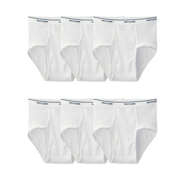 Fruit of the Loom Men's Cotton Briefs – 6-Pack, Moisture-Wicking, Full Cut & Mid-Rise, White & Assorted Colors, S-5XB
