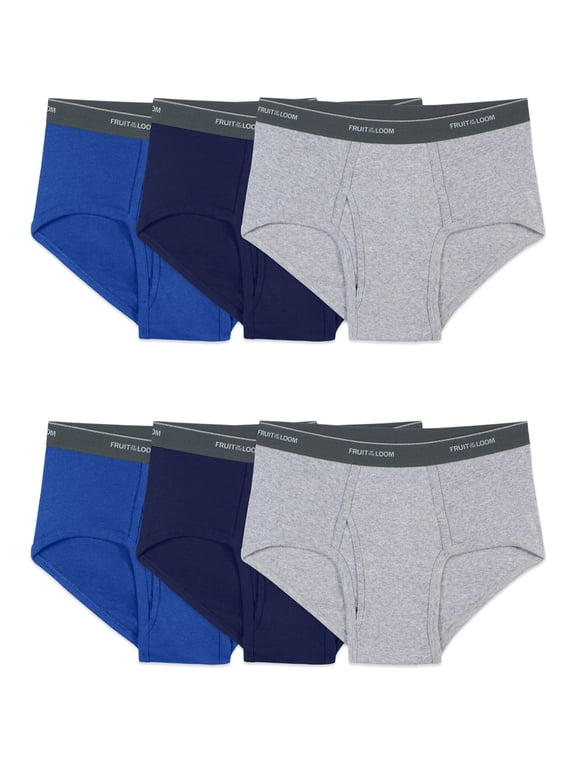 Men's Cotton Briefs, Moisture-Wicking, Mid-Rise Fashion Brief Underwear, 6-Pack, S-5XB