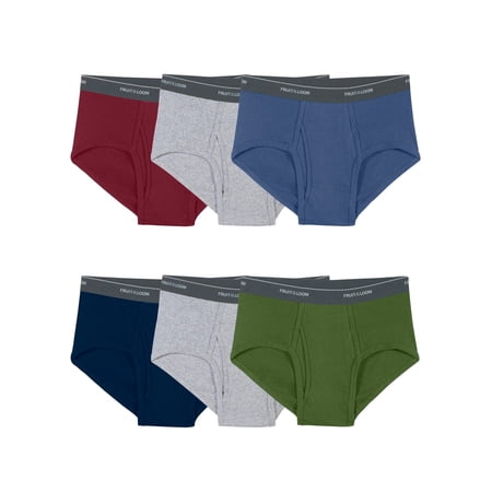 Fruit of the Loom Men's Cotton Briefs, Moisture-Wicking, Mid-Rise Fashion Brief Underwear, 6-Pack, S-5XB