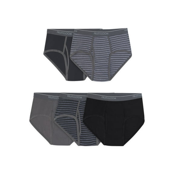 Fruit of the Loom Men's Cotton Briefs, Moisture-Wicking, Mid-Rise Fashion Brief Underwear, 6-Pack, S-5XB