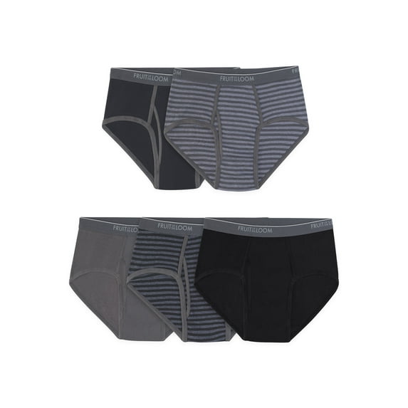 Fruit of the Loom Men's Cotton Briefs, Moisture-Wicking, Mid-Rise Fashion Brief Underwear, 6-Pack, S-5XB