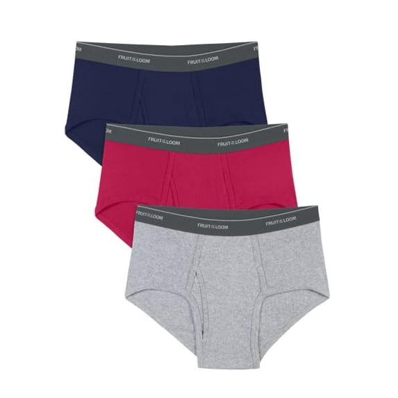 Fruit of the Loom Men's Cotton Mid-Rise Fashion Briefs 3-Pack (X-Large (40-42"))