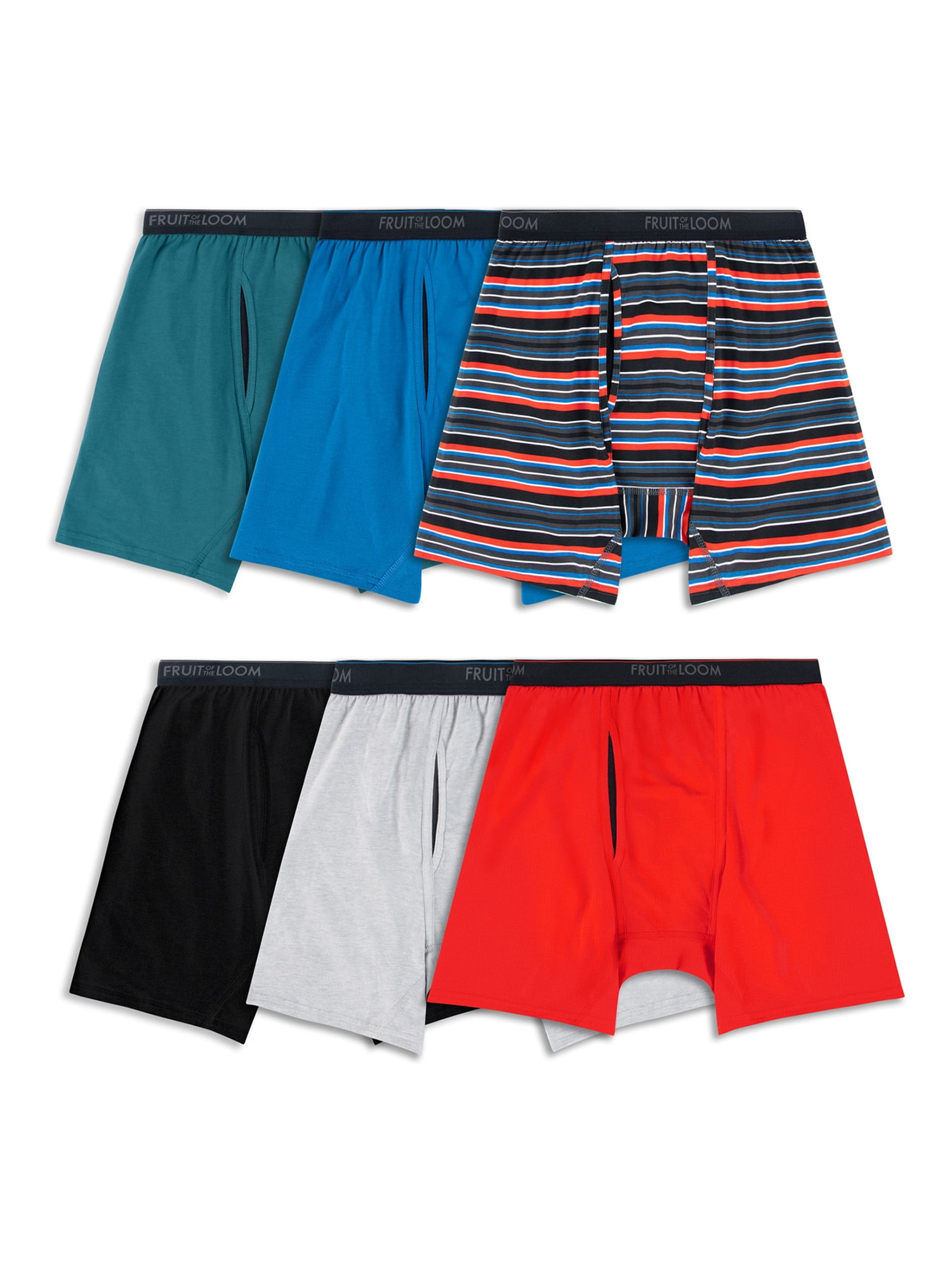 Fruit of the Loom Men's Cotton Stretch Boxer Briefs, 6-Pack