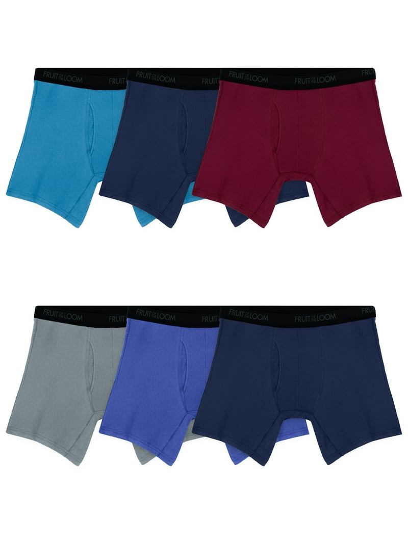 Fruit of the Loom Men's Cotton Stretch Boxer Briefs, 6-Pack