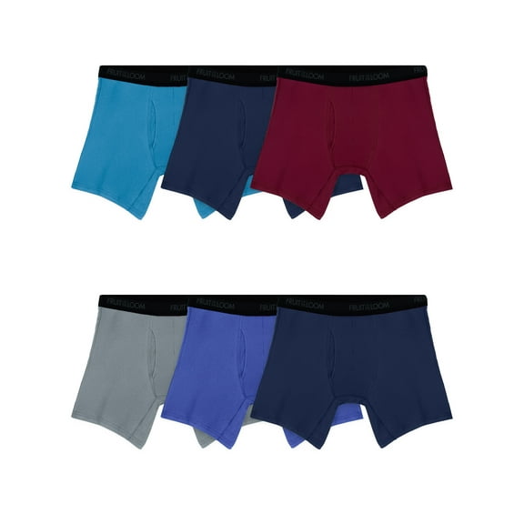 Fruit of the Loom Men's Cotton Stretch Boxer Briefs, 6-Pack