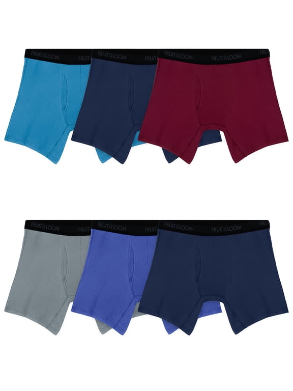 Men's Cotton Stretch Boxer Briefs, 6-Pack