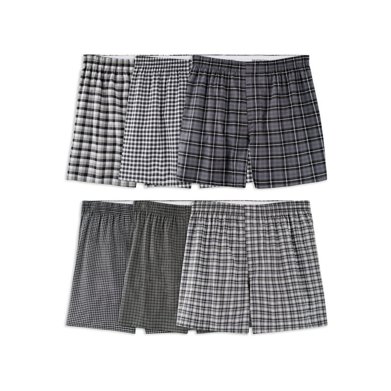 Fruit of the Loom Men's Cotton Stretch Woven Boxer, 6 Pack