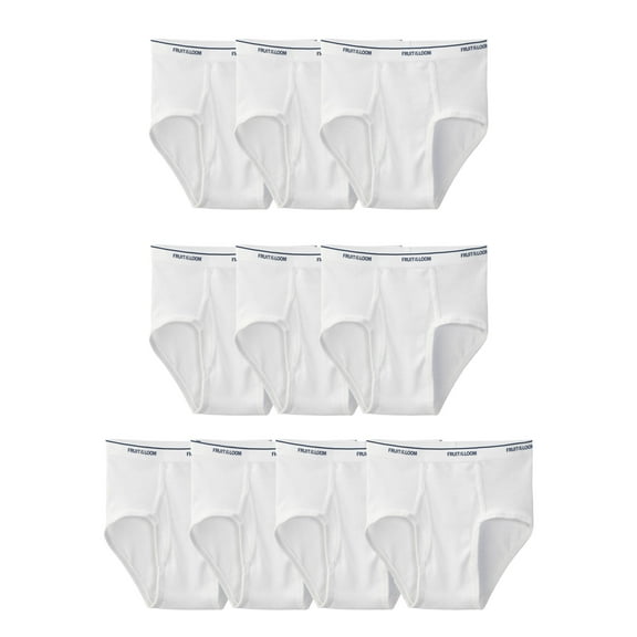 Fruit of the Loom Men's Cotton White Briefs, 10-Pack