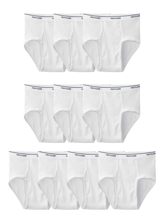 Men's Cotton White Briefs, 10-Pack