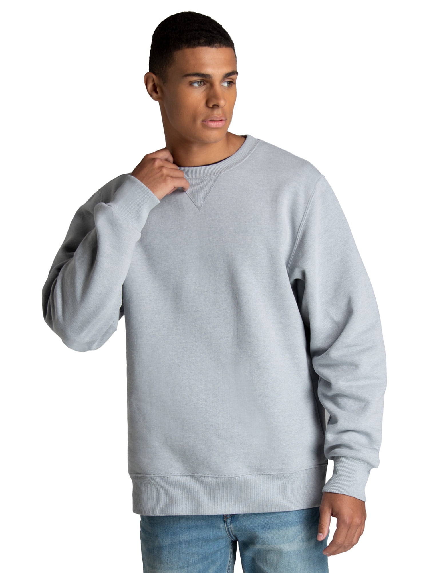 Men's Crafted Comfort Super Soft Cotton Blend Fleece Crew Sweatshirt, Sizes S - 2XL