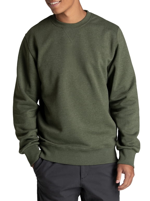 Men's Crafted Comfort Super Soft Cotton Blend Fleece Crew Sweatshirt, Sizes S - 2XL