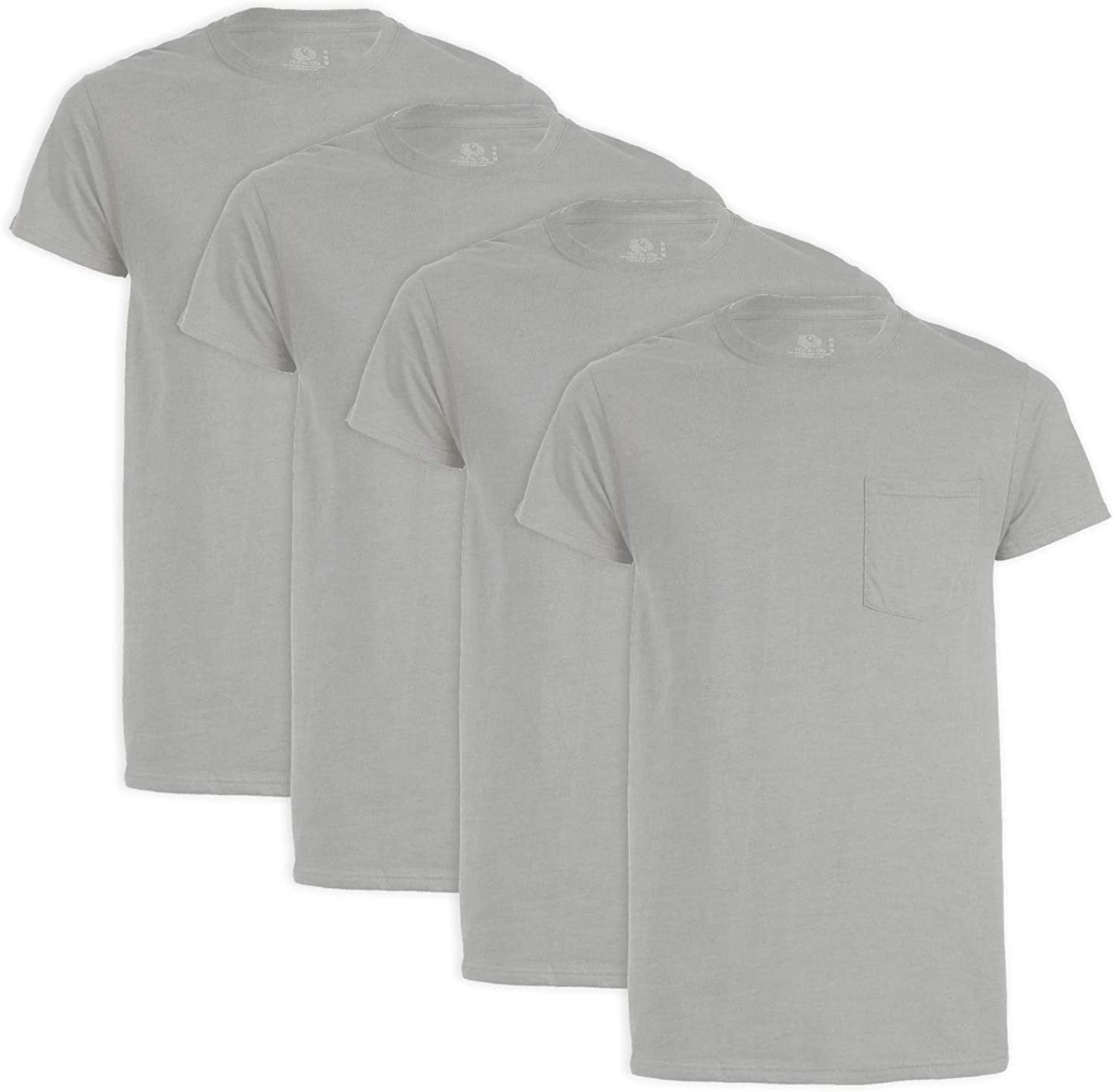 fruit of the loom grey pocket t shirts