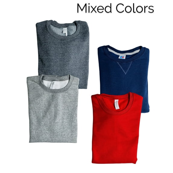 Fruit of the Loom Men's Crew Neck Sweatshirt Irregular 4 Pack, Mixed Colors Size 2XL
