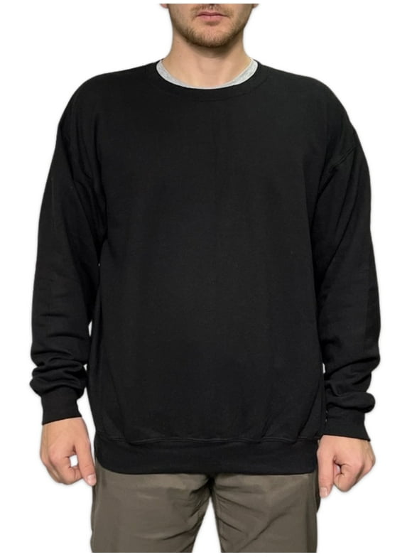 Fruit of the Loom Men's Crew Neck Sweatshirt Irregular Black S-4XL